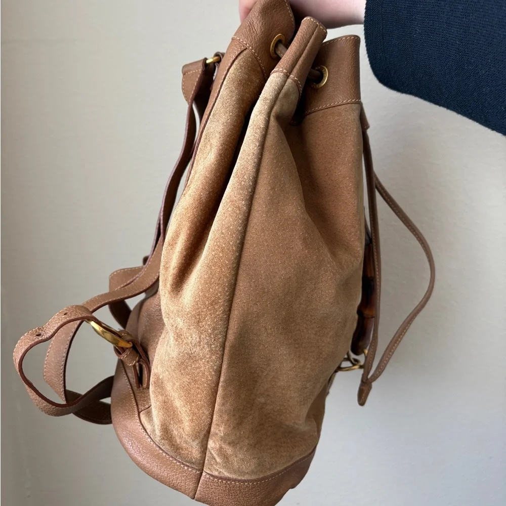 Gucci backpack suede leather, vintage